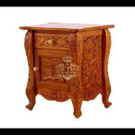 Load image into Gallery viewer, Solid Teak Wood Side Table – Handcrafted with Ornate Traditional Motifs
