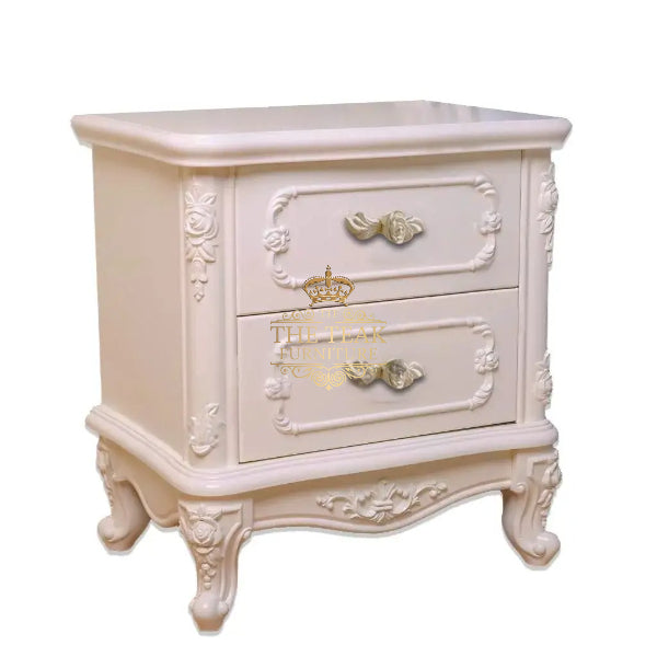 Opulent Hand-Carved Teak End Table – Luxury Statement for Living Rooms