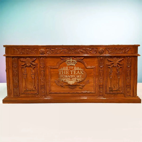 Royal Teak Wood Study Desk – A Stunning Work of Handcrafted Artistry