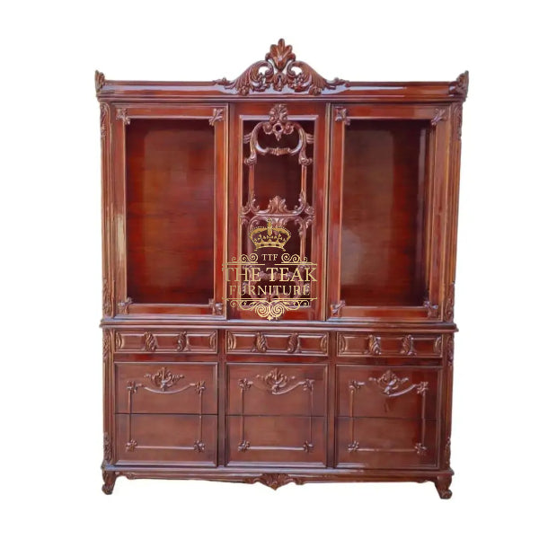 Regal Teak Wood Almirah – Hand-Carved Artistry for Elegant Homes