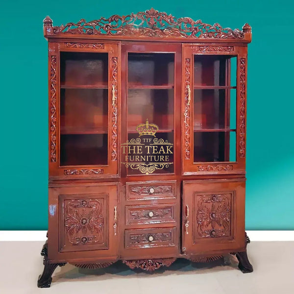 Grand Palace-Style Teak Almirah – Hand-Carved to Perfection