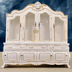 Load image into Gallery viewer, Premium Wooden Crockery Almirah – Solid Teak with Hand-Carved Details
