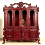 Load image into Gallery viewer, Traditional Royal Hand-Carved Crockery Almirah – Premium Teak Build
