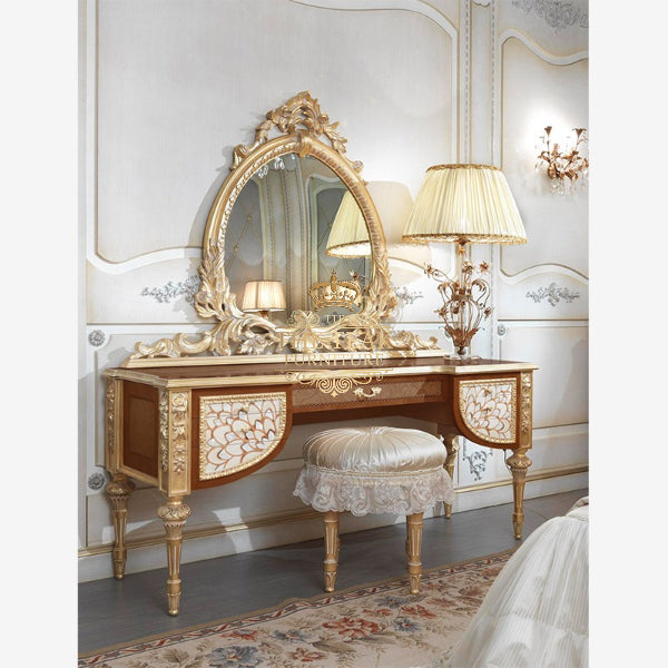 Teak Wood Dressing Table – Intricately Hand Carved for a Grand Look