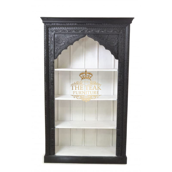 Exquisite Wooden Teak Bookshelf – Elegant & Artistically Carved