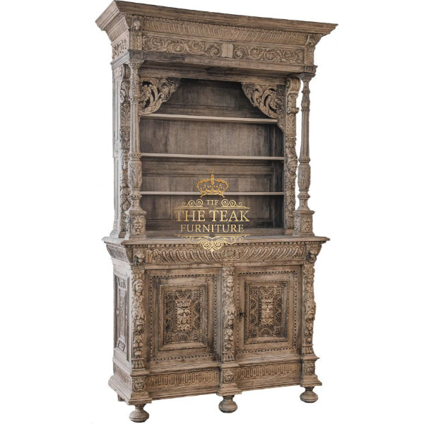 Hand Carved Designer Teak Bookshelf – Traditional & Durable