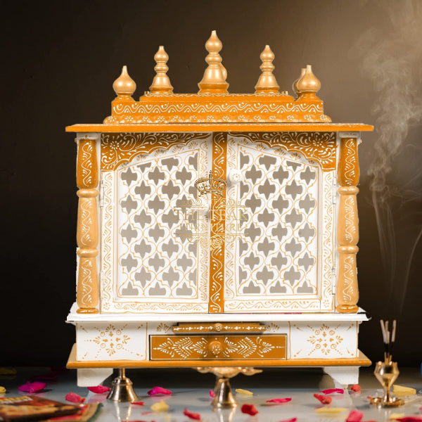 Beautifully Carved Teak Wood Home Temple – An Ornate Pooja Space