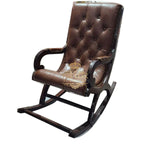 Load image into Gallery viewer, Foldable Teak Wood Rocking Chair – Hand Carved for Compact Living Spaces
