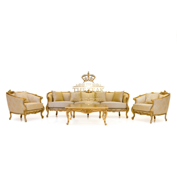 Designer Hand-Carved Wooden Sofa Set – Perfect for Luxurious Living Rooms