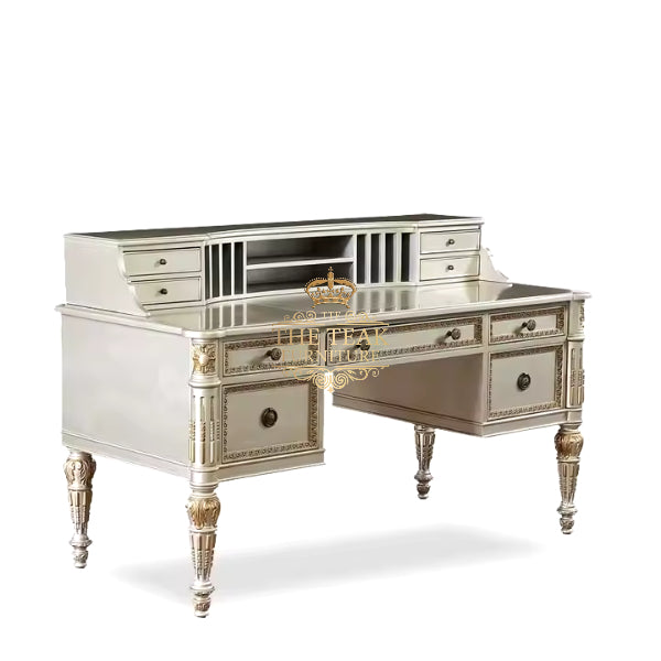 Authentic Teak Wood Study Table – Masterpiece of Hand-Carved Luxury & Strength