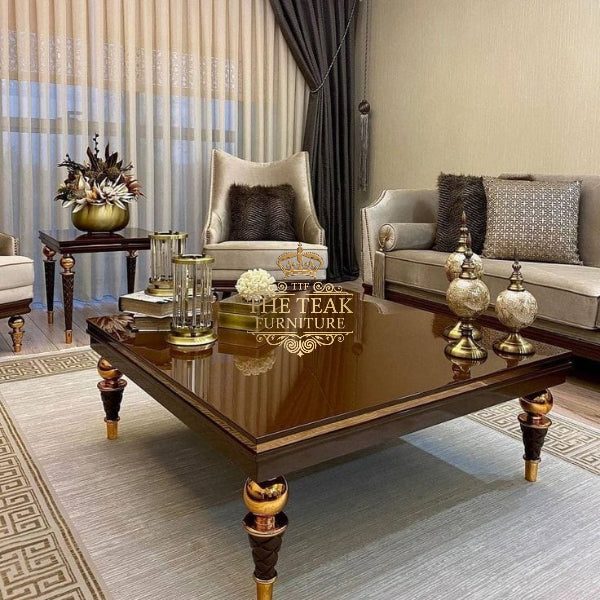 Solid Teak Wood Center Table – Handcrafted Elegance & Long-Lasting Design