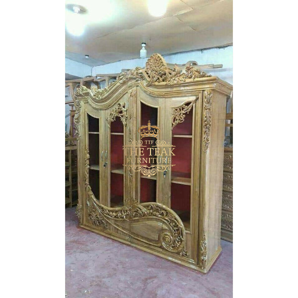 Authentic Antique-Style Hand Carved Teak Wardrobe – Durable & Timeless Design