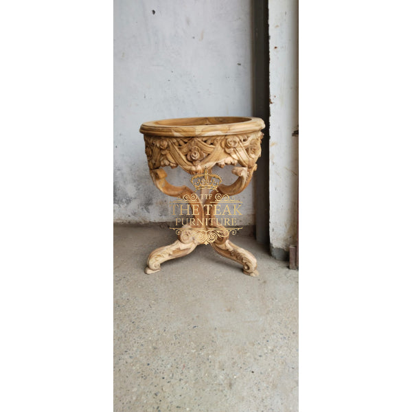 High-End Hand Carved Teak Coffee Table – Premium Quality & Artistic Design