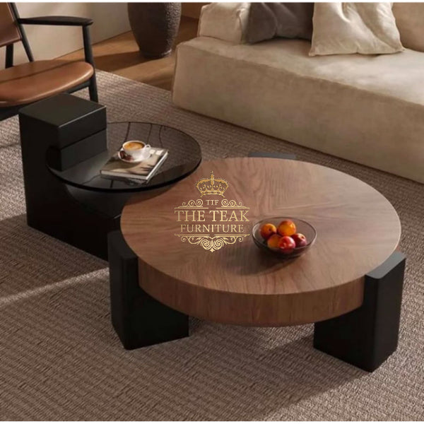 Durable Hand Carved Teak Coffee Table – Luxurious Look with Premium Wood