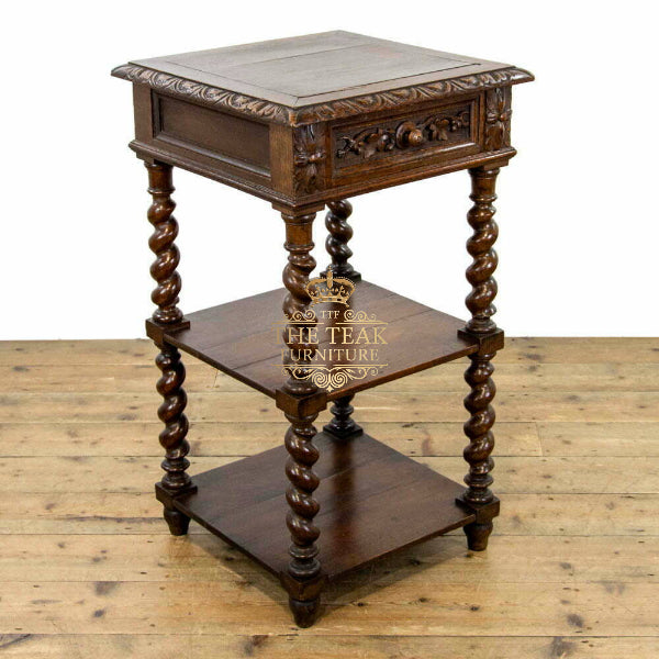 Artisan Carved Teak Side Table – Unique Home Accent with Stunning Details