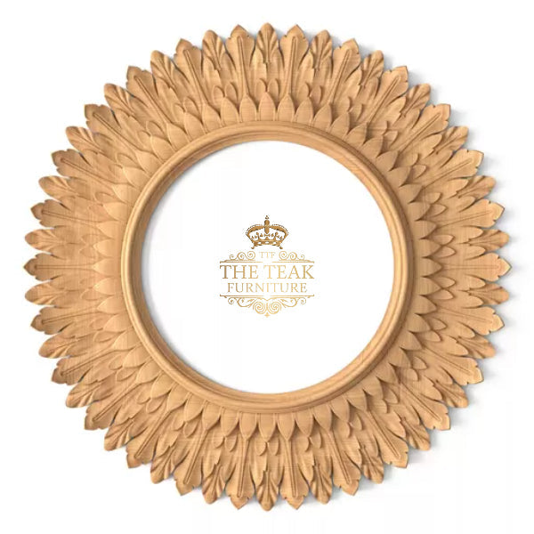 Victorian Style Luxury Teak Mirror Frame – Hand-Carved Art