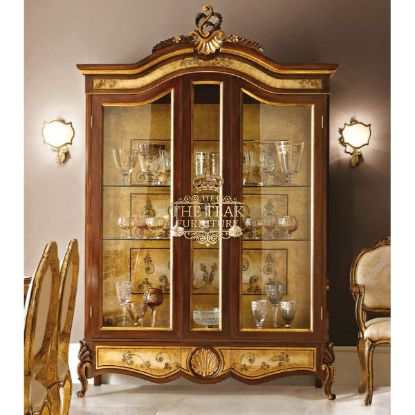 Grand Teak Wood Hand-Carved Almirah – Antique Luxury Storage