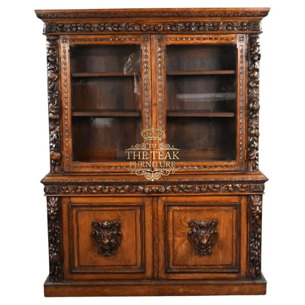 Ornate Wooden Bookshelf in Teak – A Work of Art for Your Home