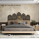 Load image into Gallery viewer, Gothic Baroque Hand-Carved Bed – Dark Stained Teak with Grand Ornamental Detailing
