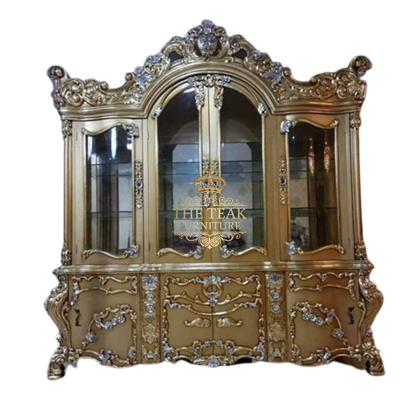 Luxury Hand-Carved Teak Wood Almirah – Ideal for Classic Interiors
